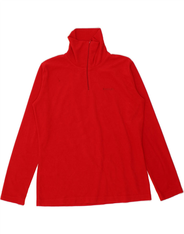 INVICTA Womens Zip Neck Fleece Jumper UK 16 Large Red Vintage Invicta and Second-Hand Invicta from Messina Hembry 
