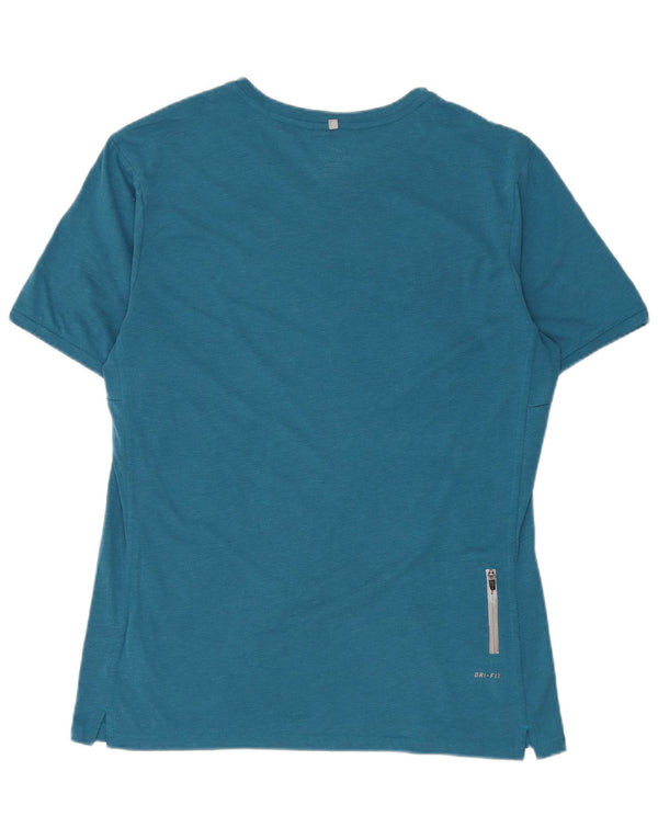 Nike Herre Dri Fit T-Shirt Top Stor Blå Polyester