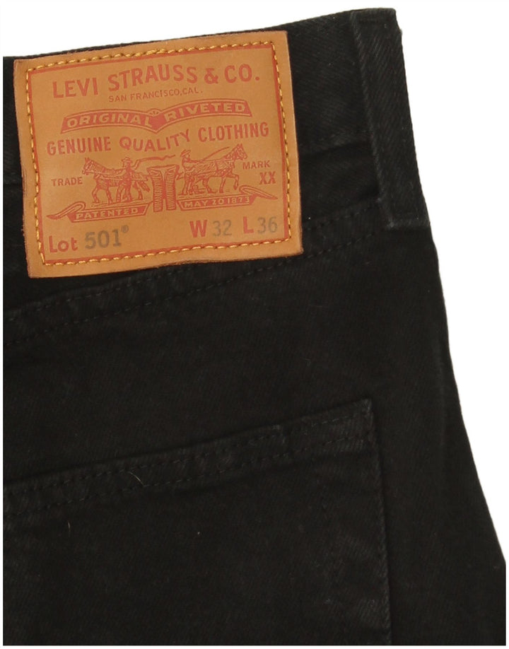 Levi's Herre 501 lige jeans W32 L36 sort bomuld