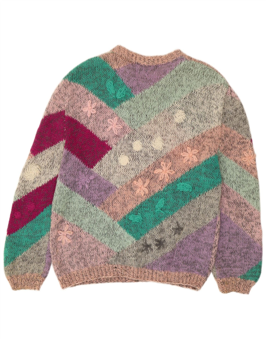 VINTAGE Dame Boat Neck Jumper Sweater UK 18 XL Multicolored Floral