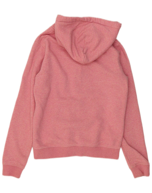 Jack Wills Dame Oversized Zip Hoodie Sweater UK 8 Small Pink Flecked
