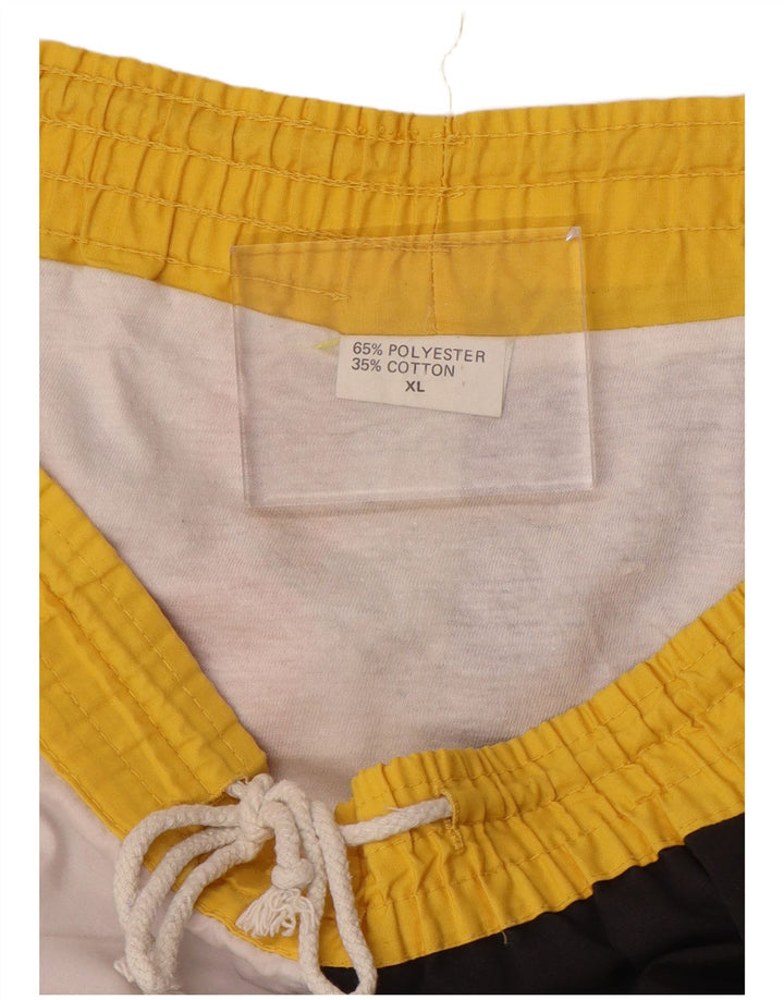 Vintage grafiske badeshorts til mænd XL flerfarvet Colourblock Polyester