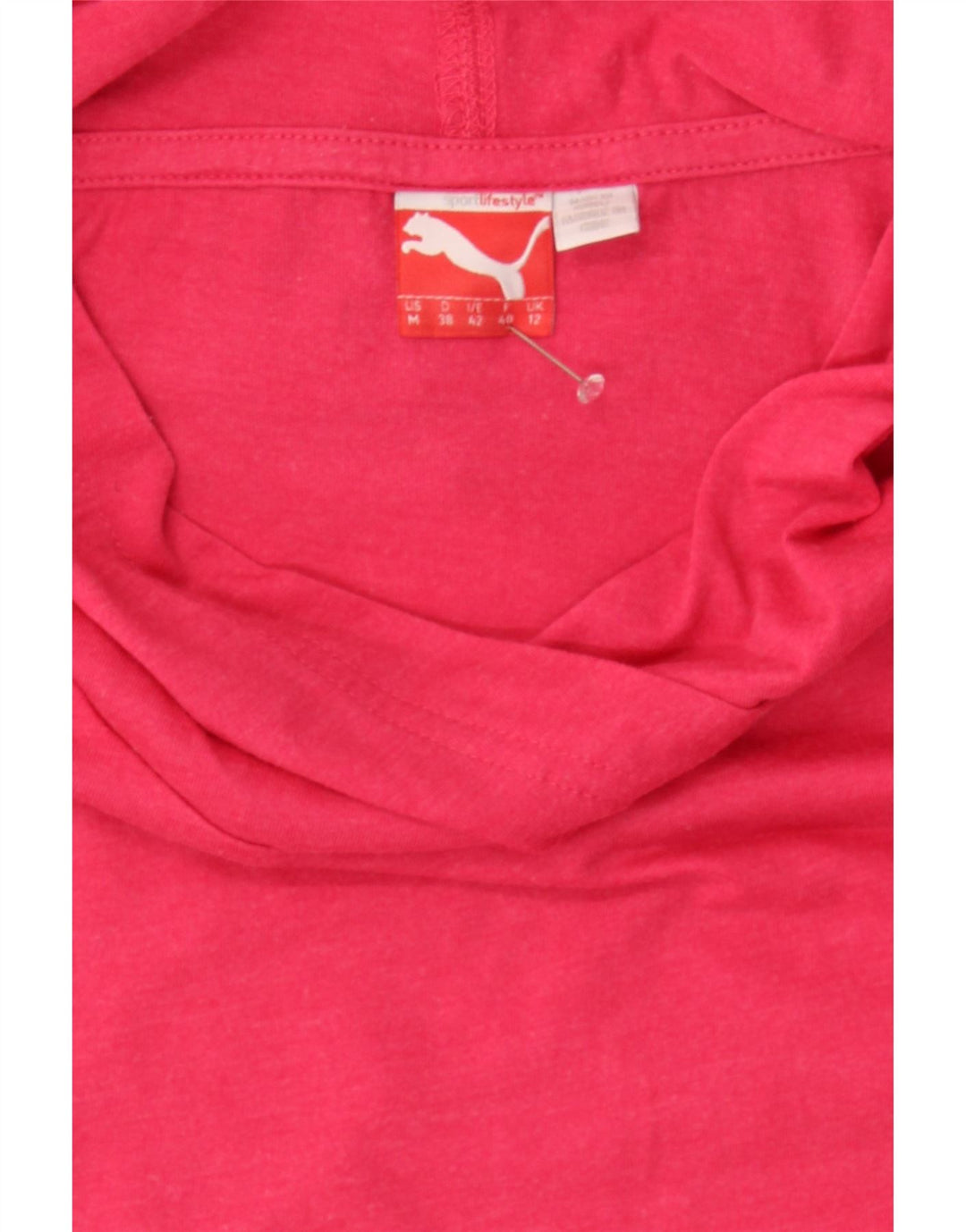 PUMA Womens Hoodie Jumper UK 12 Medium  Pink Cotton Vintage Puma and Second-Hand Puma from Messina Hembry 
