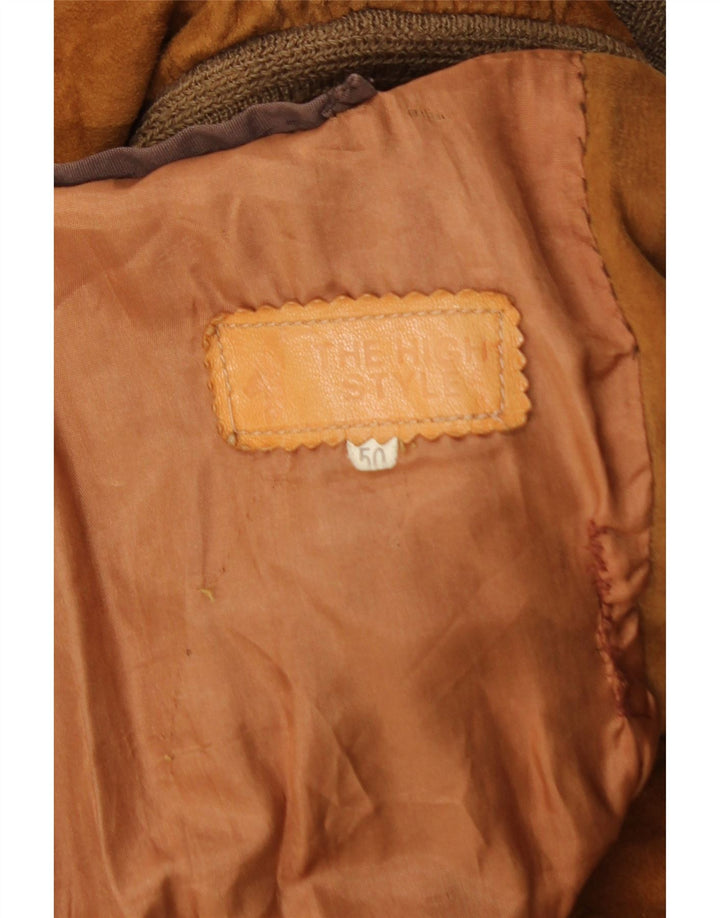Vintage herre ruskind bomberjakke IT 50 Large Brown
