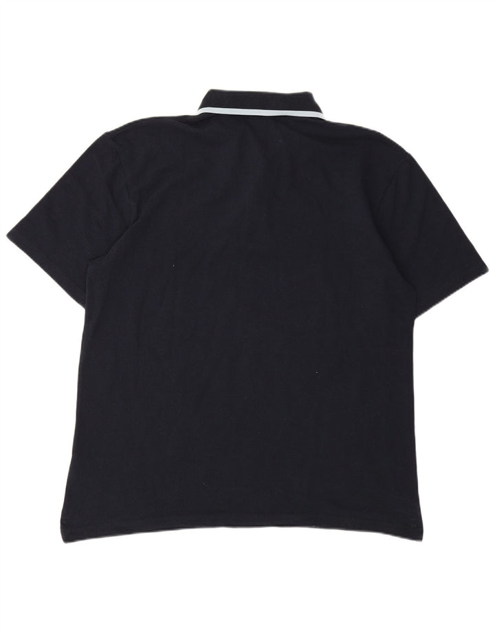 WRANGLER Mens Polo Shirt Large Navy Blue Cotton