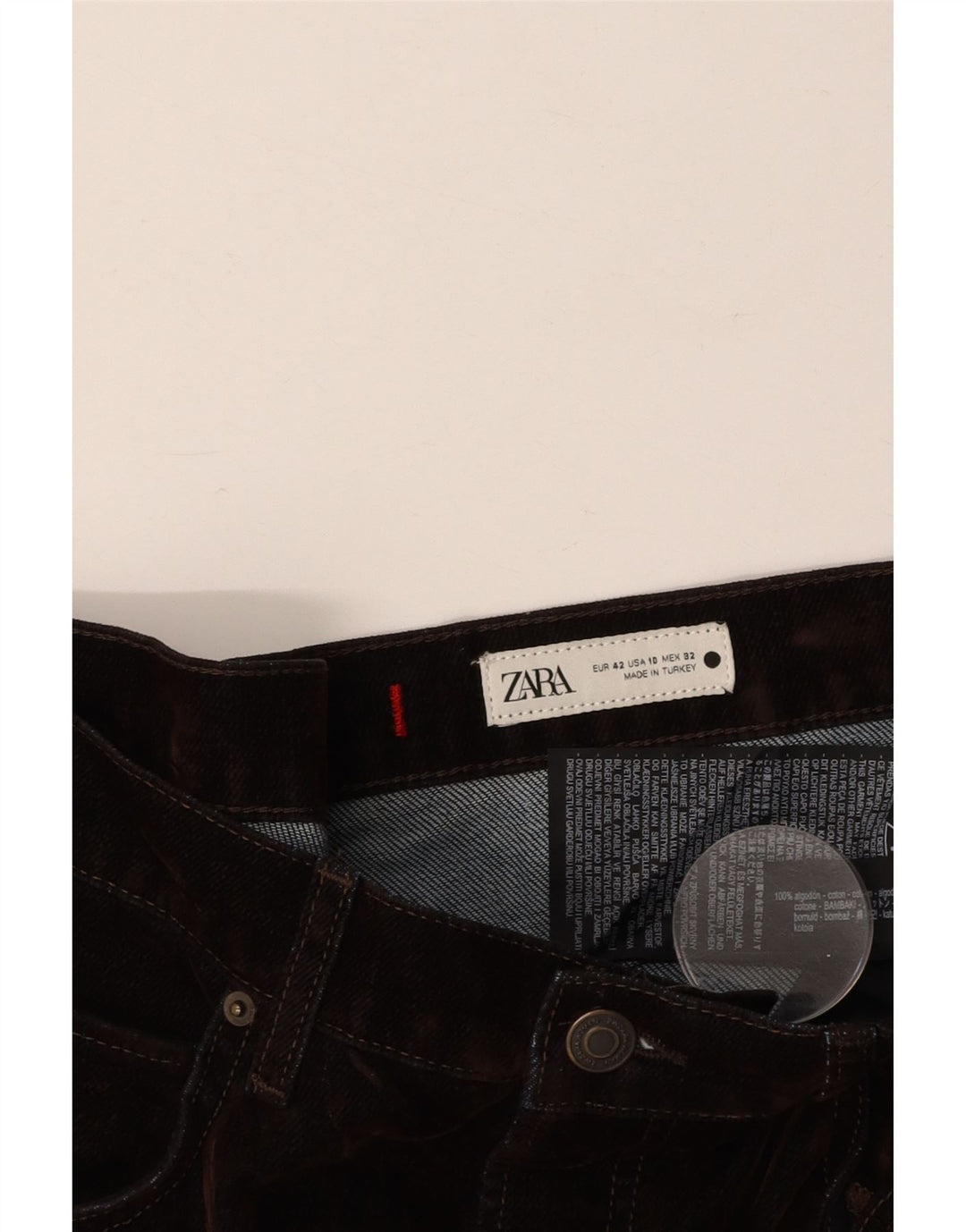 ZARA Womens Cropped Jeans EU 42 Large W32 L25 Brun Bomuld