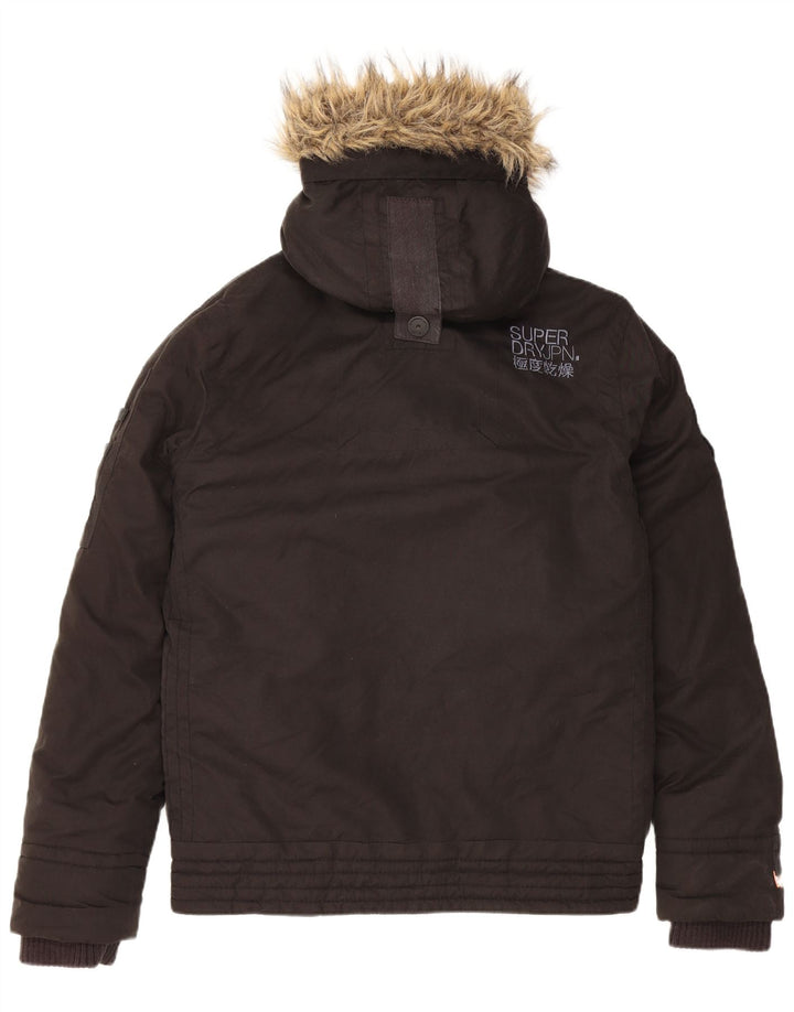 Superdry Bomber Polstret jakke med hætte til mænd UK 38 Medium Black Polyester