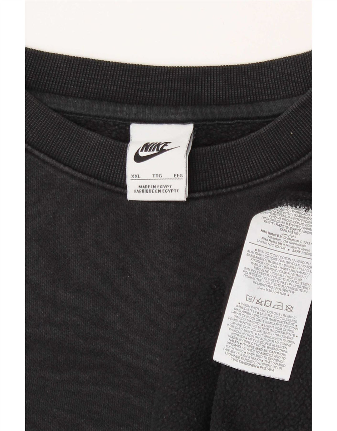 Nike Herre Sweatshirt Jumper 2XL Sort Bomuld