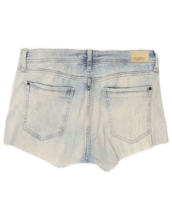 Zara Womens Distressed Denim Shorts EU 38 Small W28 Blue