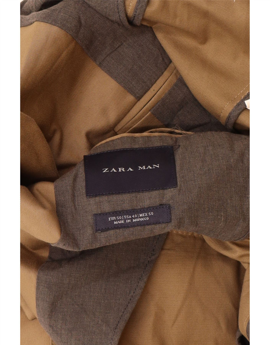 Zara Herre 2-knaps blazerjakke EU 50 Medium Brun