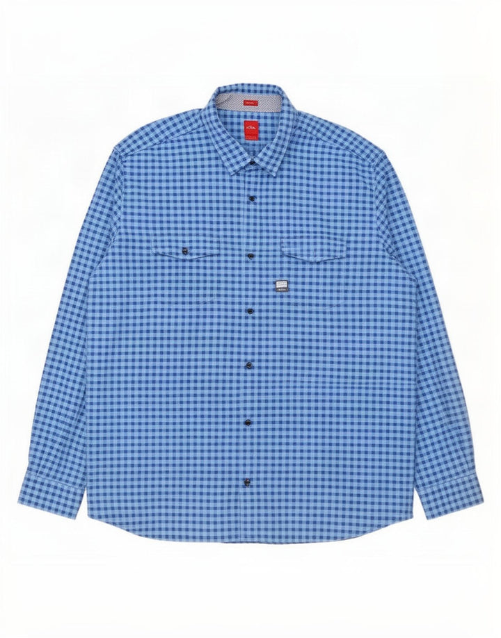 S.Oliver Herre Regular Fit skjorte 2XL Blå Gingham Bomuld