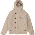 CI-BORG Mens Graphic Hooded Windbreaker Jacket UK 38 Medium White Winter