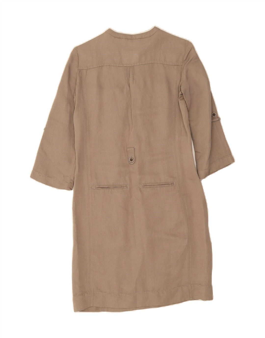 MASSIMO DUTTI Womens 3/4 Sleeve Shift Dress EU 36 XS Beige Linen Vintage Massimo Dutti and Second-Hand Massimo Dutti from Messina Hembry 
