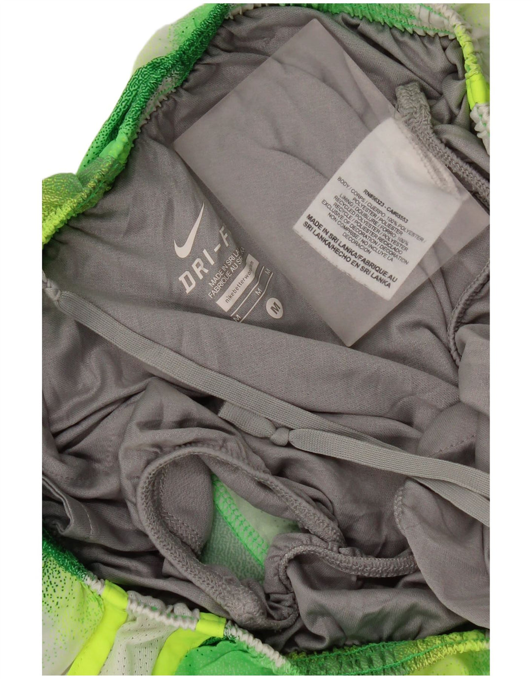 Nike Dame Dri Fit sportsshorts UK 12 Medium Green Geometrisk Polyester
