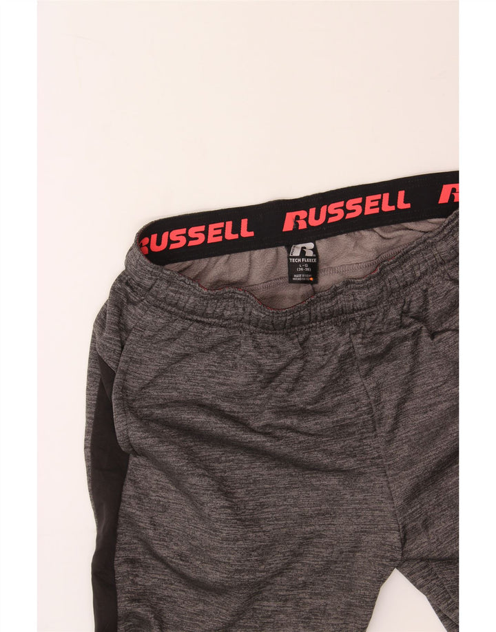RUSSELL ATHLETIC Mens Tracksuit Trousers Large Grey Colourblock Polyester Vintage Russell Athletic and Second-Hand Russell Athletic from Messina Hembry 