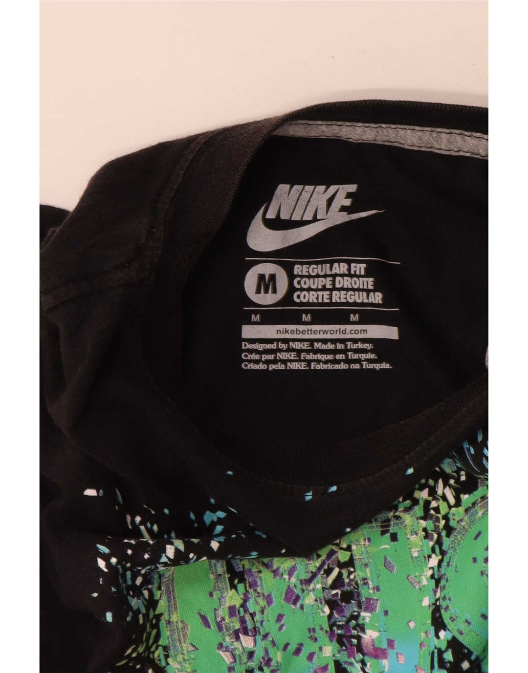Nike Herre Regular Fit Grafisk T-shirt Top Medium Sort