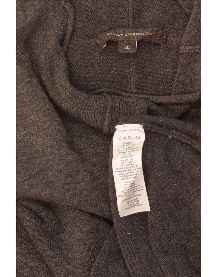 French Connection Dame Turtle Neck Jumper Sweater UK 18 XL Grå