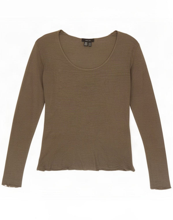 Zara Dametop Langærmet UK 14 Medium Khaki Akryl