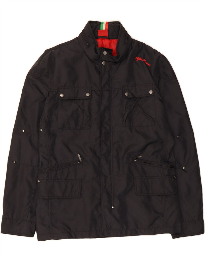 VINTAGE Mens Hooded Utility Jacket UK 40 Large Black Vintage Vintage and Second-Hand Vintage from Messina Hembry 