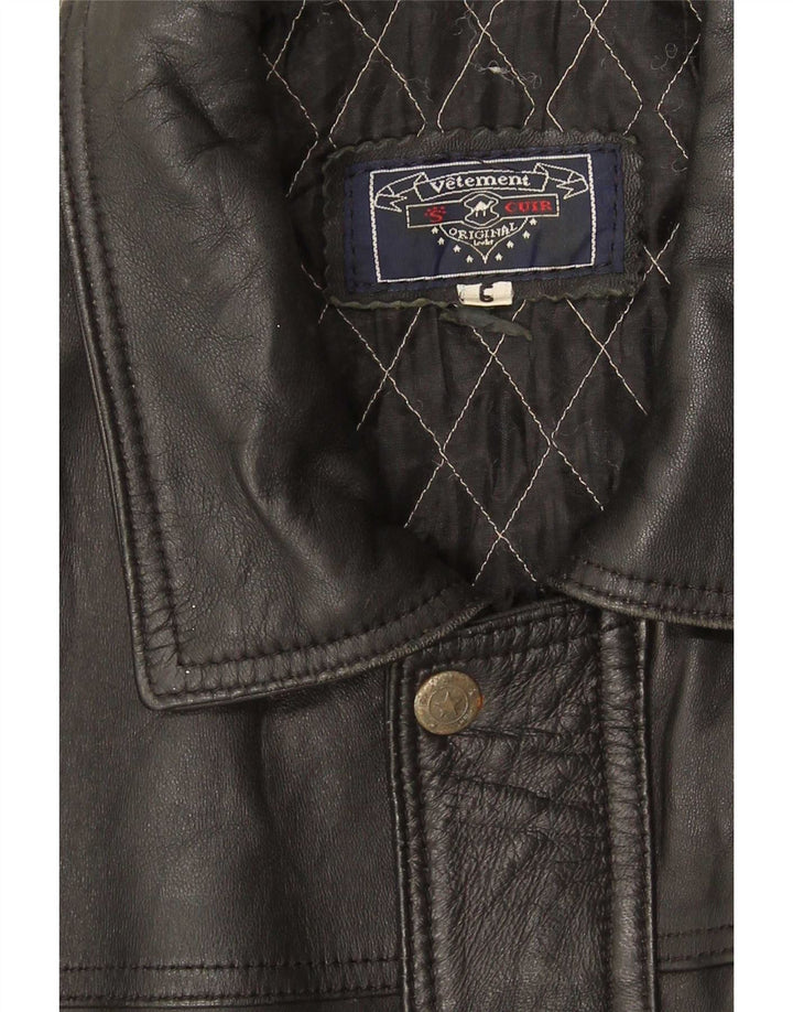 Vintage herre læderfrakke UK 40 Large Black
