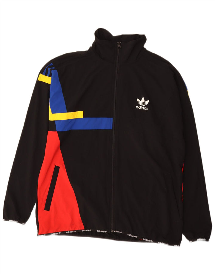ADIDAS Træningsdragt til mænd Topjakke Stor sort Colourblock Nylon
