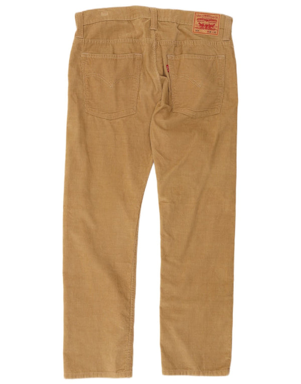 Levi's Herre 504 lige fløjlsbukser W36 L32 Beige bomuld