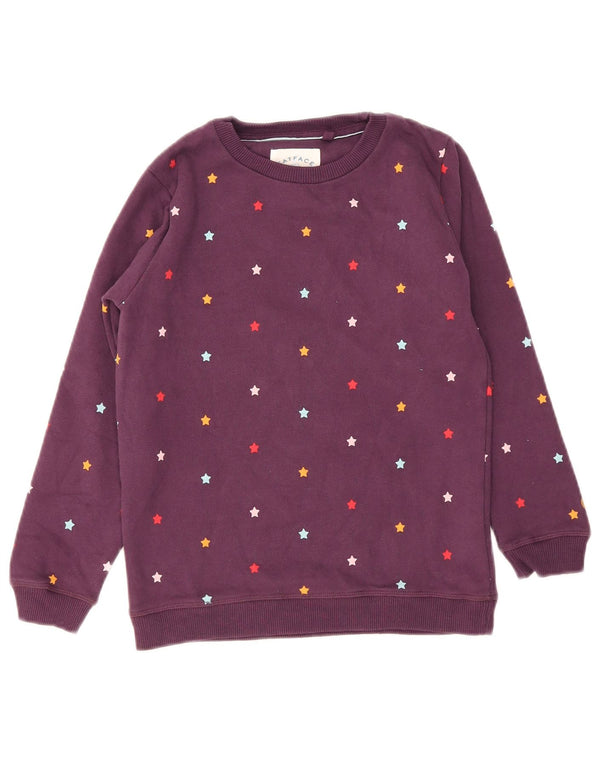 Fat Face Girls Regular Fit Sweatshirt Jumper 9-10 år Lilla Flecked