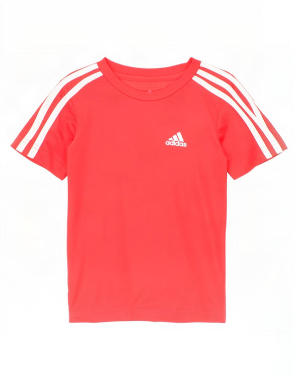 Adidas Boys Aeroready Grafisk T-Shirt Top 4-5 År Rød Polyester