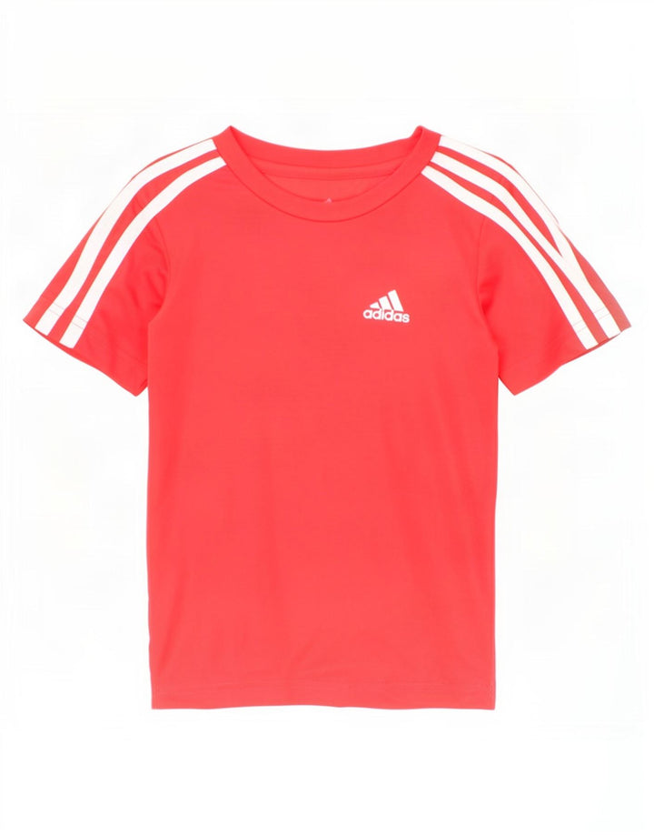 Adidas Boys Aeroready Grafisk T-Shirt Top 4-5 År Rød Polyester