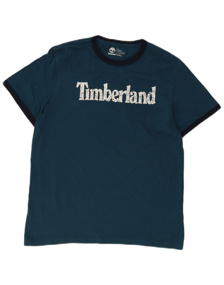 TIMBERLAND Herre Coupe Standard Regular Fit Grafisk T-Shirt Top Stor Blå