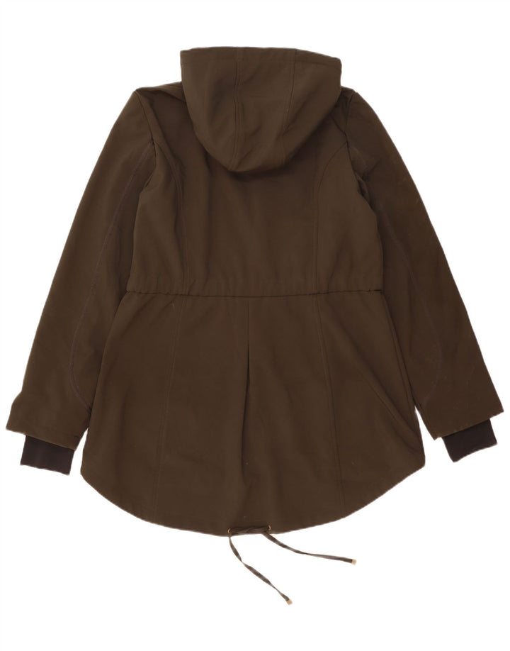 French Connection Dame Hooded Parka Jacket UK 16 Large Khaki Polyester
