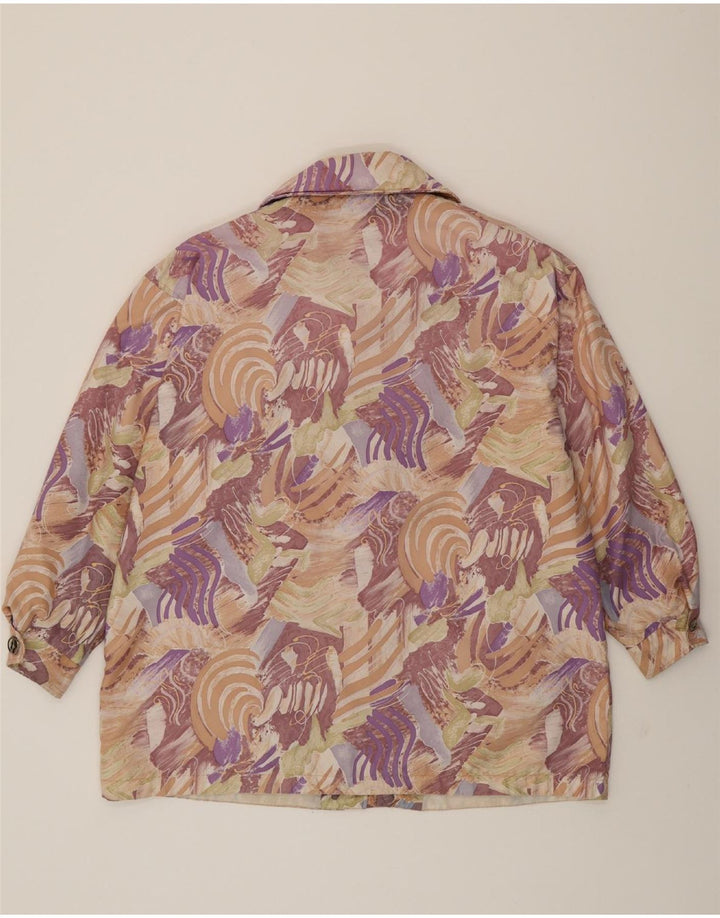 VINTAGE Womens Abstract Pattern Rain Jacket EU 42 Large Multicoloured Vintage Vintage and Second-Hand Vintage from Messina Hembry 