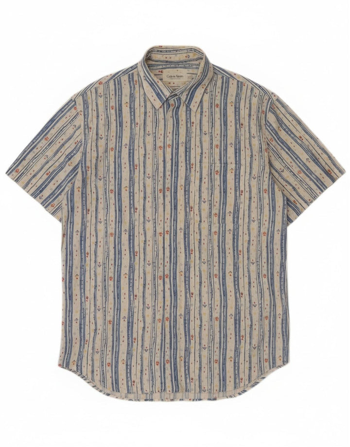 Calvin Klein kortærmet herreskjorte Medium hvid stribet bomuld