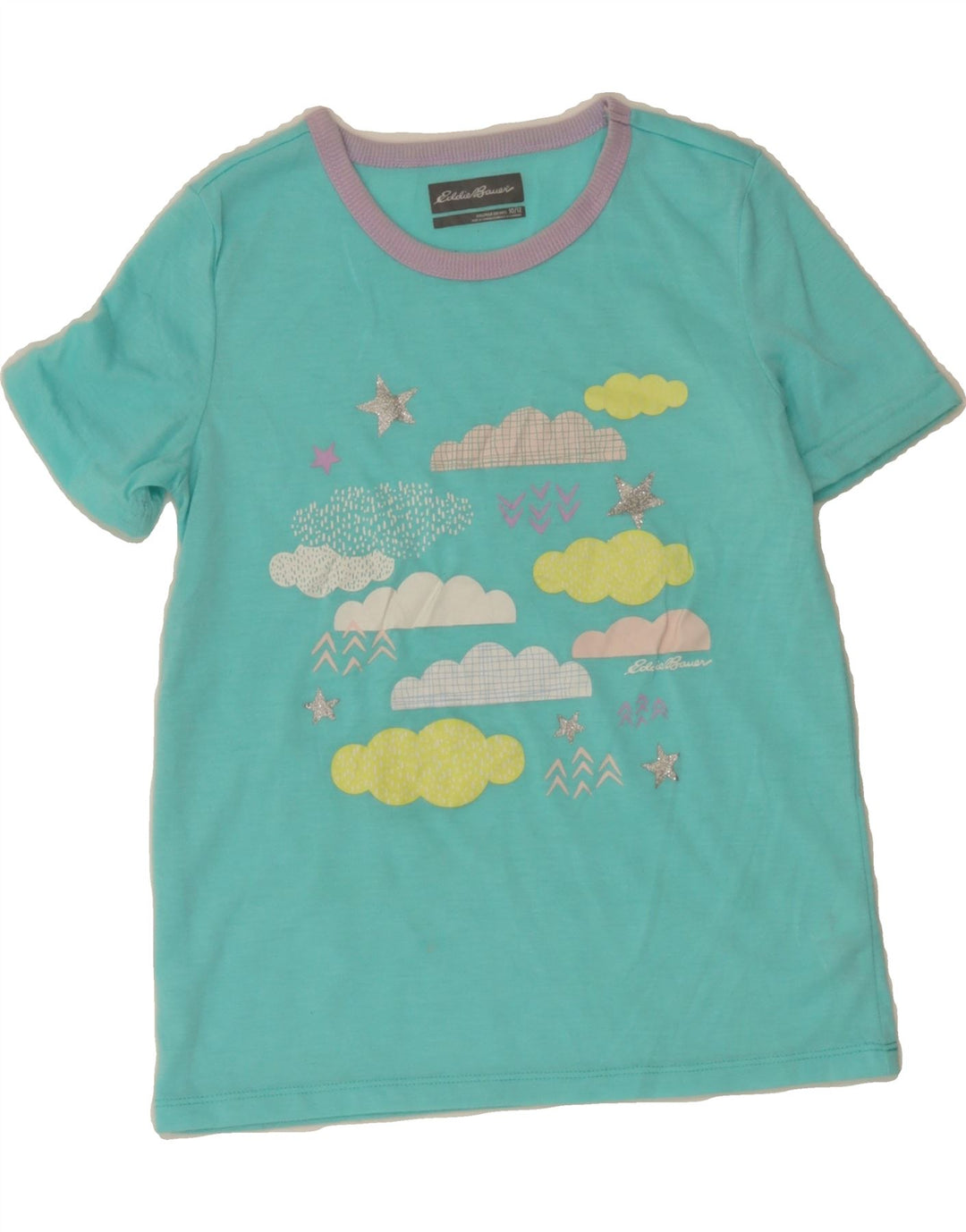 EDDIE BAUER Girls Graphic T-Shirt Top 10-11 Years Turquoise Polyester Vintage Eddie Bauer and Second-Hand Eddie Bauer from Messina Hembry 