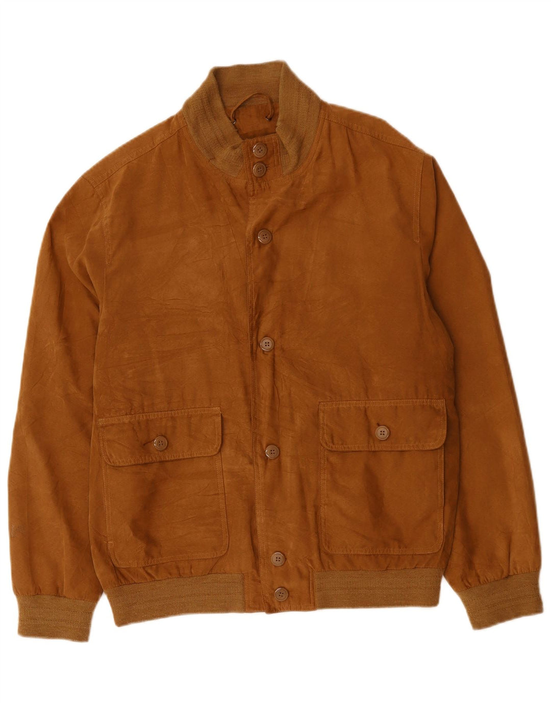 Vintage bomberjakke til mænd UK 40 Stor brun polyester