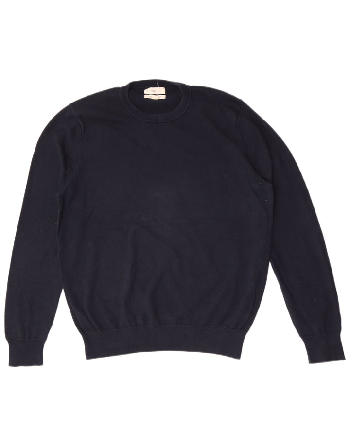 Marks & Spencer Herre sweater med rund hals, stor marineblå bomuld