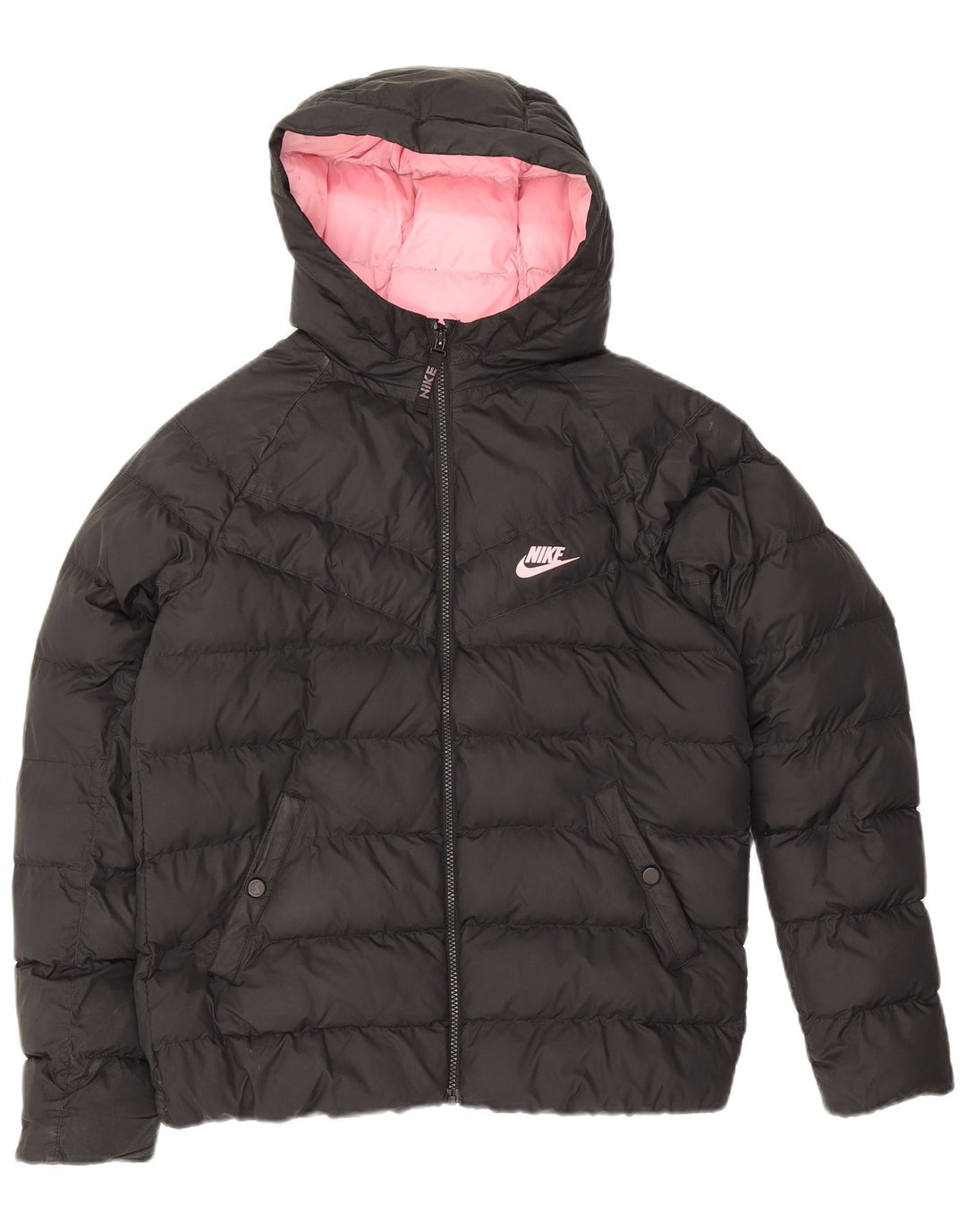 Nike Polstret hættejakke til piger 13-14 år XL sort polyester