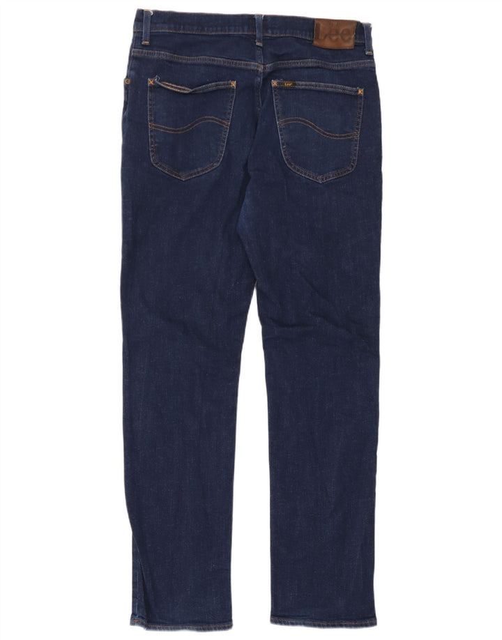 Lee Dame Brooklyn Straight Jeans W33 L29 Marineblå Bomuld