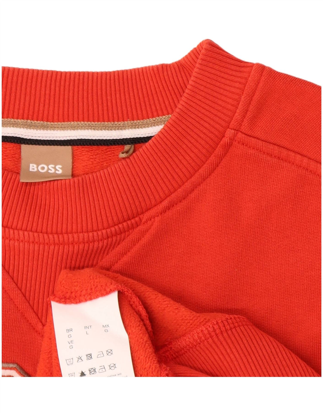 Hugo Boss Herre Grafisk Sweatshirt Jumper Stor Rød Bomuld