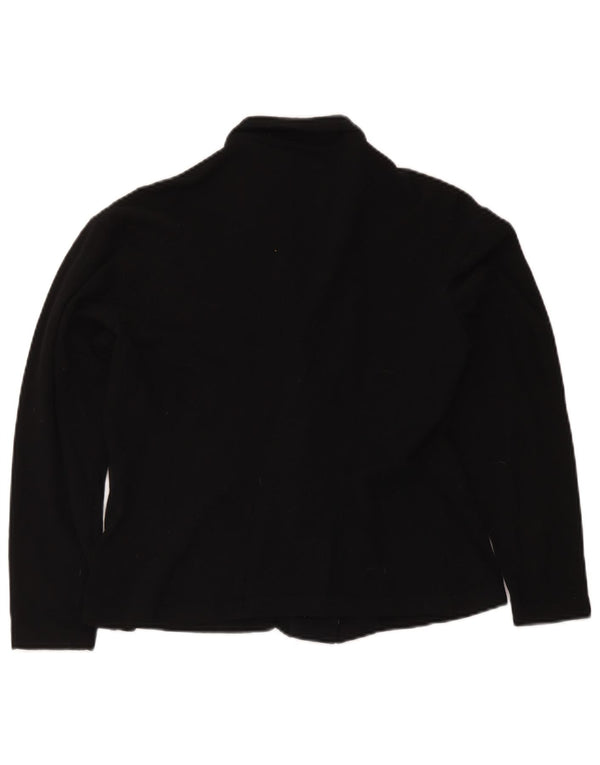 Studio Dame Langærmet Regular Fit Skjorte UK 14 Large Black Wool Classic