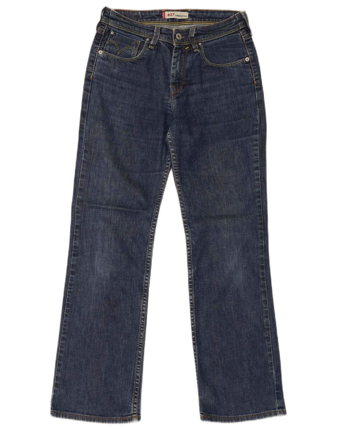Levi's Dame 627 Straight Jeans W28 L30 Blå Bomuld