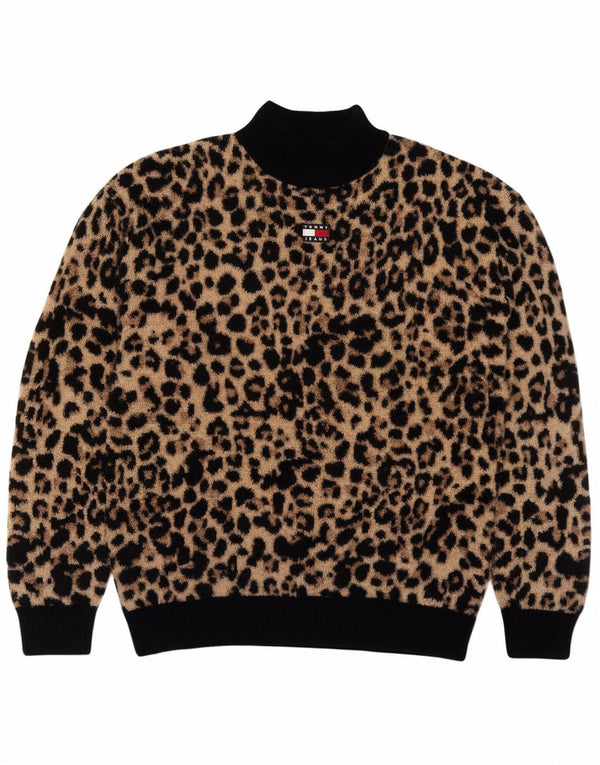 Tommy Hilfiger Dame Turtle Neck Jumper Sweater UK 14 Medium Brown