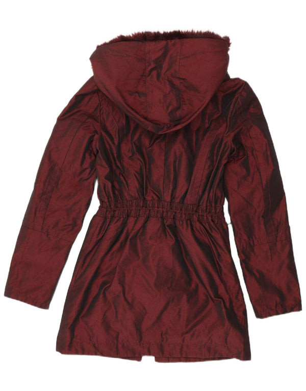 Ted Baker Dame hættejakke Parka Størrelse 1 XS Burgundy Polyester