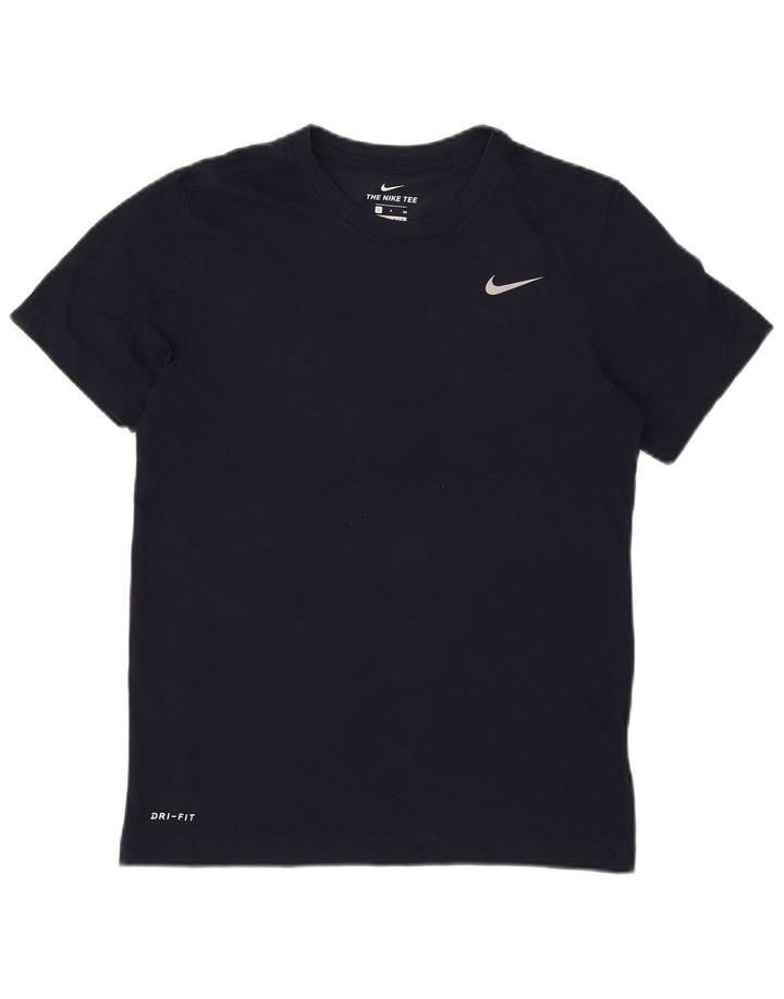 Nike herre Dri Fit T-shirt top lille marineblå bomuld