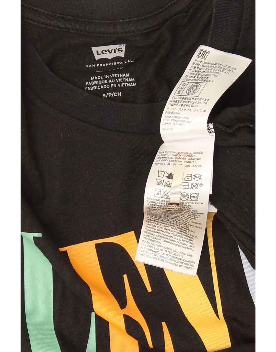 Levi's Herre grafisk T-shirt top lille sort bomuld