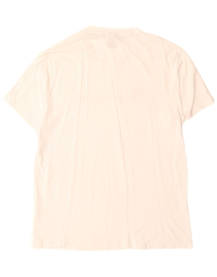 Champion Herre Grafisk T-Shirt Top Stor Hvid Bomuld