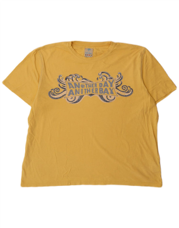 Fat Face Herre Grafisk T-Shirt Top XL Gul Bomuld