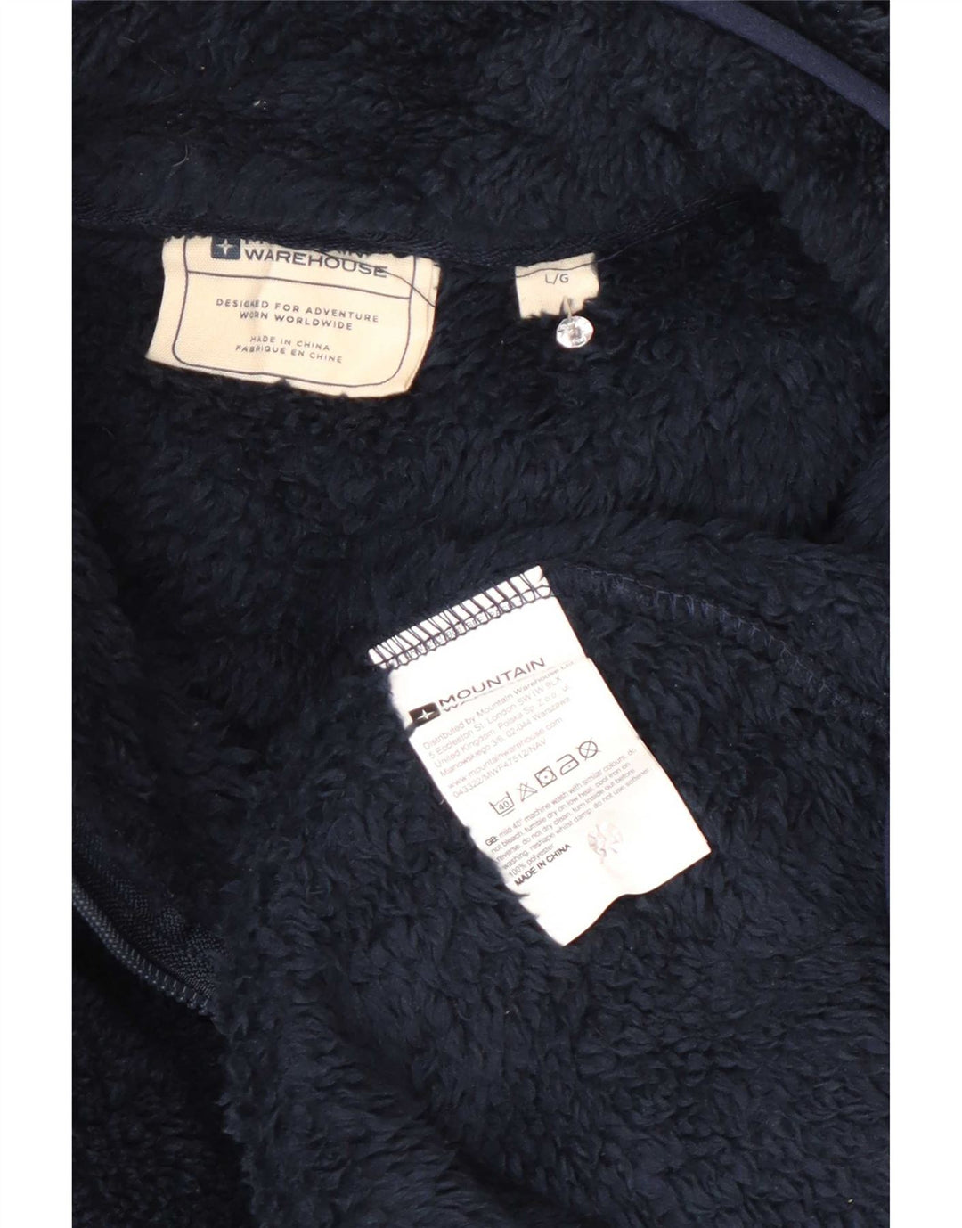 Mountain Warehouse Herre Zip Neck Fleece Jumper Large Navy Blue Polyester
