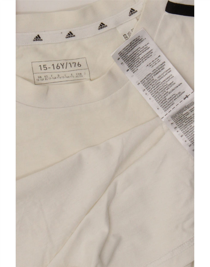 Adidas drenge T-shirt top 15-16 år hvid bomuld