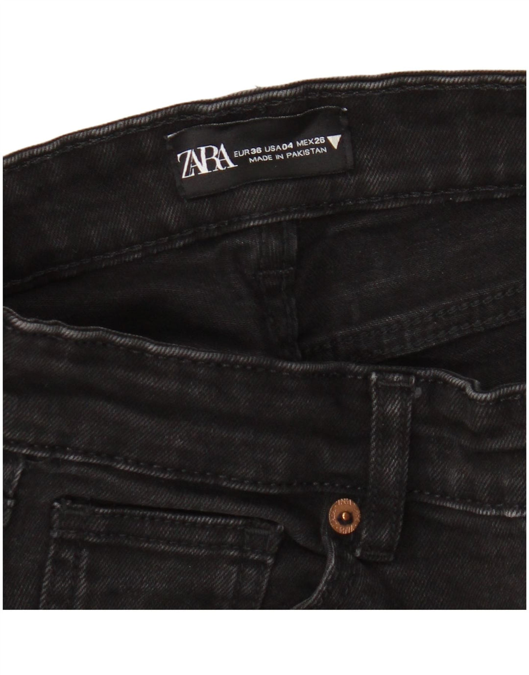 Zara Dame Flared Jeans EU 36 XS W26 L25 Sort